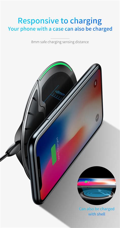 Baseus складное Qi Беспроводное зарядное устройство для iPhone 8/X ...