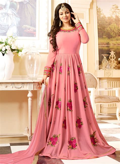 Ayesha Takia Pink Georgette Anarkali Suit Salwar Kameez Designer