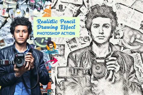realistic pencil drawing effect graphic  mristudio creative fabrica