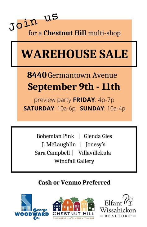 Fall Warehouse Sale - Chestnut Hill