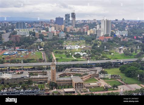 An Aerial View Of Nairobi City Skyline Stock Photo Alamy