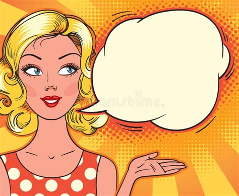 Muchacha Del Blonde Del Arte Pop Invitación Del Partido Tarjeta De Cumpleaños Mujer Cómica Stock