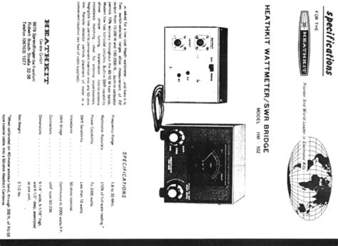 HF SWR Meter HM 102 Amateur D Heathkit Brand Heath Co Benton
