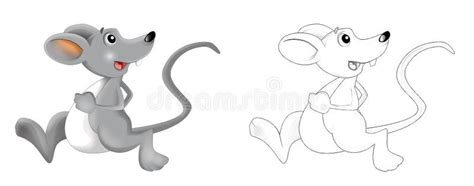 Scène De Bande Dessinée Avec Le Rat Gay De Souris Ranch De Ferme Avec L illustration De Croquis