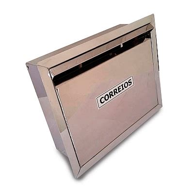 Caixa De Correio Inox Para Muro Modelo Vertical