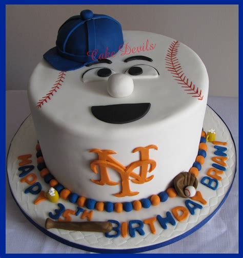 Mr. Met Cake Topper Kit, Baseball Cake Decorations, Mets Cake ...