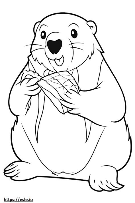 Beaver Cartoon Coloring Page
