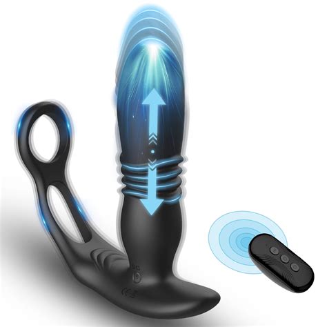 Qvox Thrusting Anal Vibrator Prostate Massager With Ring Thrusting