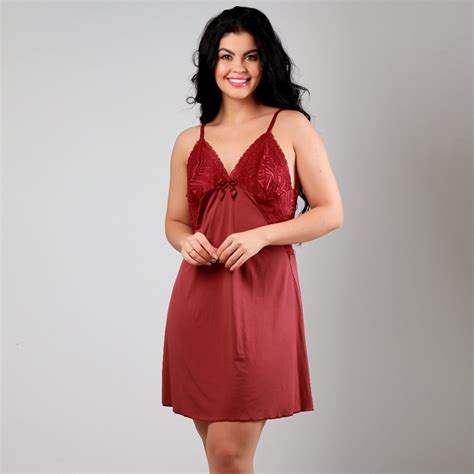 Camisola Sensual Feminina Dormir Sem Bojo Al As Regul Veis Renda Lingerie Sexy Shopee Brasil