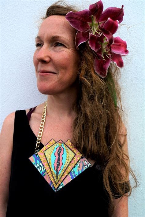 Large Floral Vagina Glitter Necklace