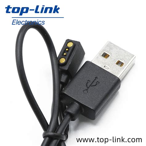 2PIN 磁吸連接線(公端) 2pin magnetic pogo pin connector cable - 拓普聯科Top-Link