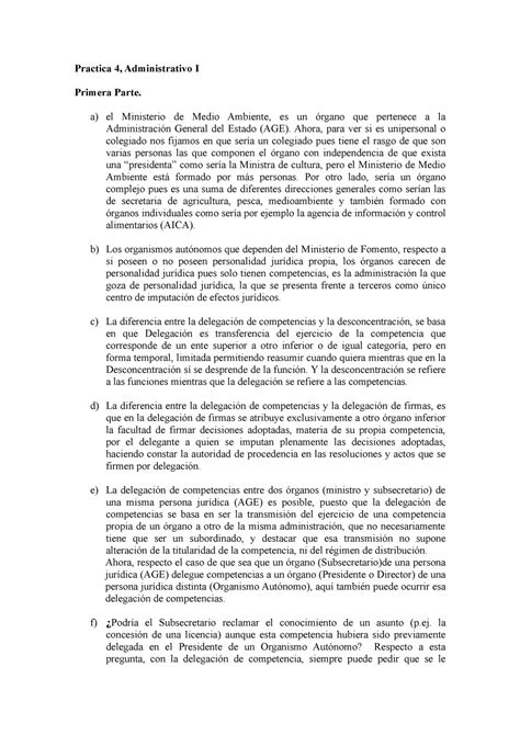 Practica Derecho Administrativo Ejercicio Profesor De La Ugr