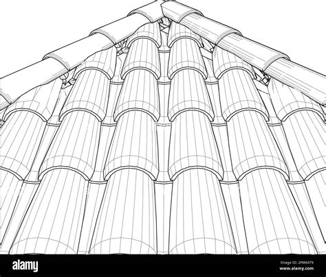 Tile Roof Vector Illustration Isolated On White Background A Vector
