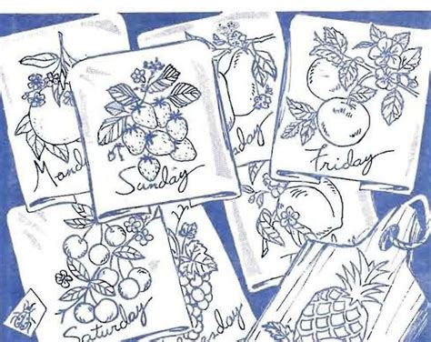 New Aunt Martha S Hot Iron Transfers Fanciful Fruit Etsy