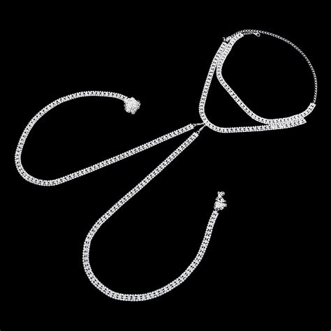 MATROOY Rhinestone Body Chain Jewelry Women Bikini Chest Bra Sexy Lingerie Crystal Silver