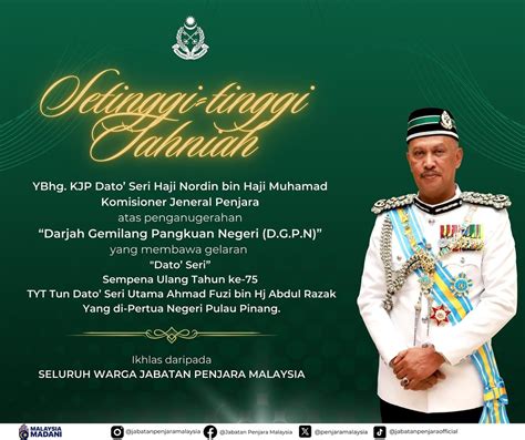setinggi tinggi ucapan tahniah  ybhg kjp dato seri haji nordin