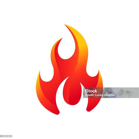 Vektor Konsep Desain 3d Burn Template Desain Fire Flame Ilustrasi Stok