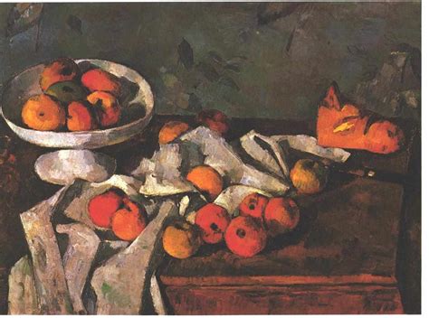 Still Life With A Fruit Dish And Apples Paul Cezanne