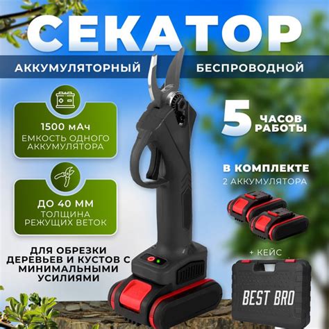 Садовый электрический секатор, аккумуляторный сучкорез электросекатор ...