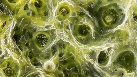 Magnified View Of A Toxic Algal Bloom Showing A Dense Concentration Of