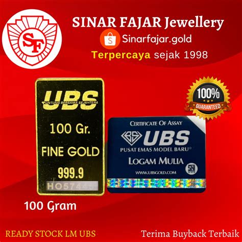 Jual LOGAM MULIA UBS 100 GRAM KEMASAN TERBARU KADAR 99 99 Shopee