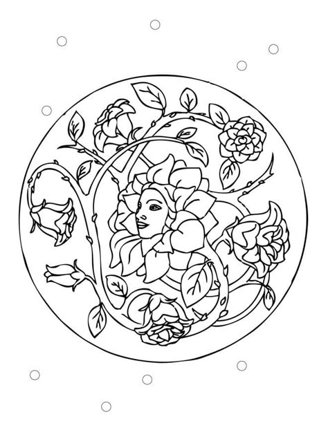planse de colorat cu mandala de primavara desene de colorat