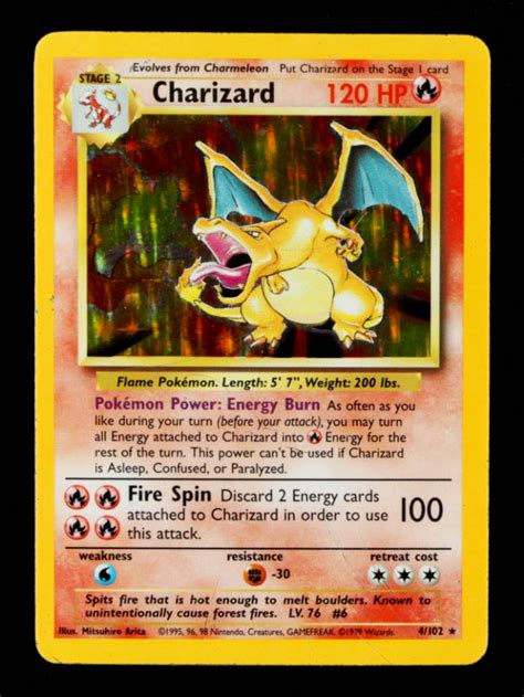 Charizard Pokemon Base Set Rare Unlimited Holo Pristine Auction