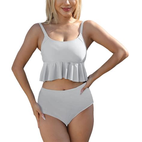 Swim Suits For Women Bikini Set For Women Swimsuits Ruffle Tops Womens Swimsuit Size