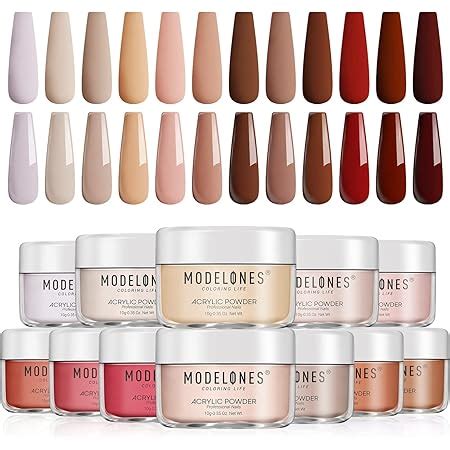 Amazon Acrylic Powder Set Modelones 12 Colors Nude Acrylic Nail Powder Professional