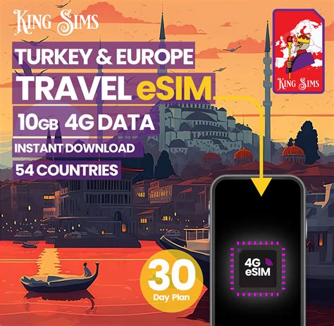 Turkey & Europe eSIM - 10GB of 4G Data - Works in 54 Countries.