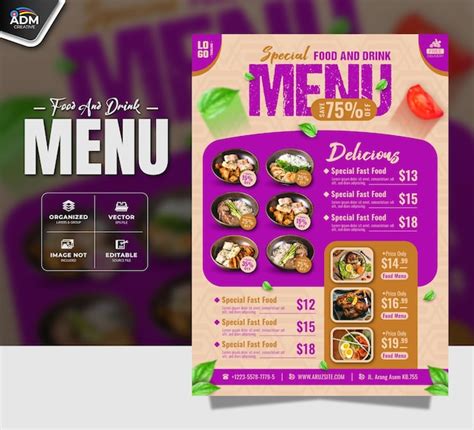 Premium Vector Food Menu And Restaurant Bifold Brochure And Flyer