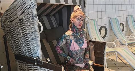 Tattooed Gran Flaunts K Ink Collection By Stripping To Teeny Bikini Daily Star