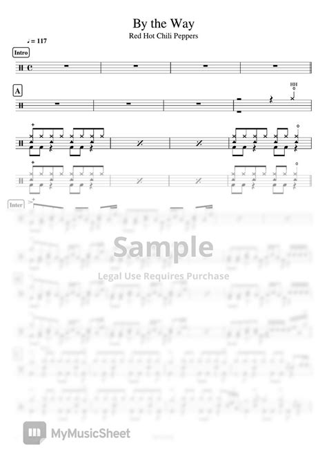 Red Hot Chili Peppers By The Way By Cookai S J Pop Drum Sheet Music