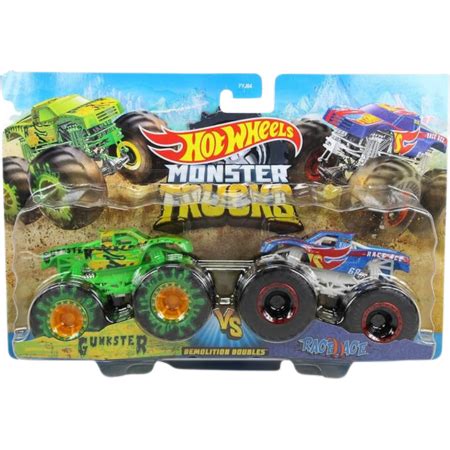 Hot Wheels Monster Truck Demolition Doubles Gunkster Vs Race Ace