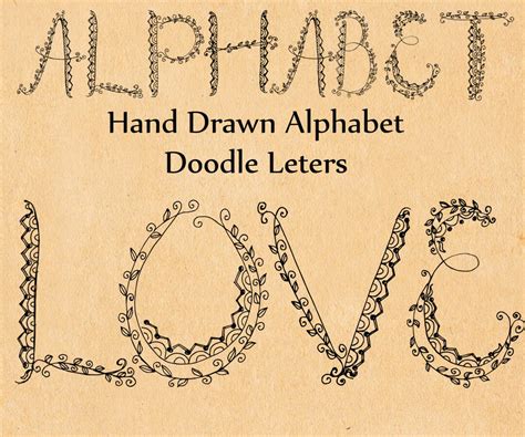 Doodle Alphabet Clipart: alphabet CLIP Art Hand - Etsy