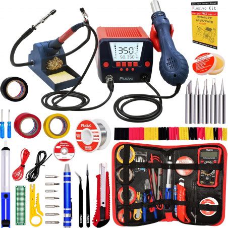 Soldering Iron And Rework Station With Wide Lcd Display Screen Hot Air Gun F C Auto Sleep