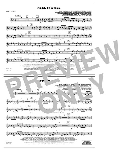 Feel It Still 1st Bb Trumpet By Matt Conaway Sheet Music For Marching