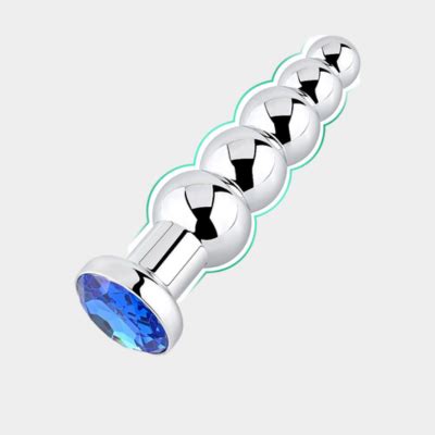 Jeweled Metal Anal Beads Inch
