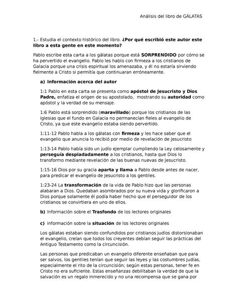 Contexto Historico Del Libro De Galatas 6