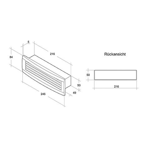 Air Circle Außengitter Maße Anschlussstutzen 220 x 54 mm Weiß Mit