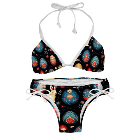 Easter Detachable Sponge Adjustable Strap Bikini Set Two Pack Beach