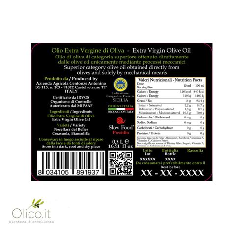 Organic Extra Virgin Olive Oil Pgi Sicily Ml Latomie Centonze