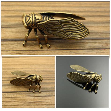 Pcs Desktop Sculpture Ornament Brass Cicada Decoration Cicada