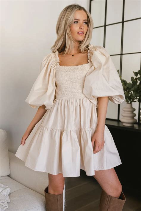 Litzy Mini Dress In Beige Böhme