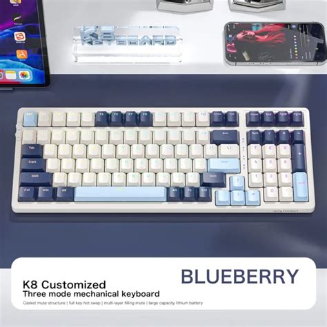 XEJEANG K8 Wireless Mechanical Keyboard Tri Connection 100 Key Full Key Hot Swap Lighting