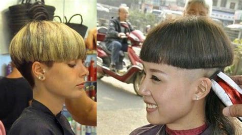 My Girl Friend Real Long Blonde Hair To Half Shaved Undercut Short Bob Haircuts Crew Cut For