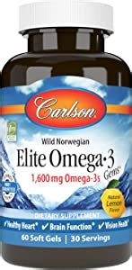 Carlson Aceite De Pescado Labs Elite Omega 3 Gems 1250 Mg 60 Unidades