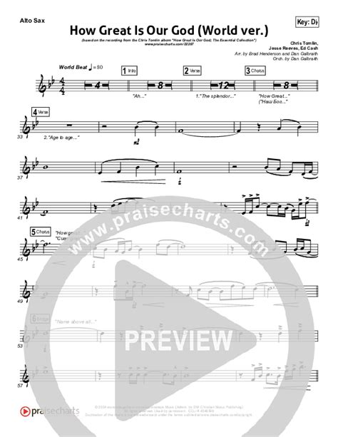 How Great Is Our God World Edition Alto Sax Sheet Music Pdf Chris Tomlin Praisecharts