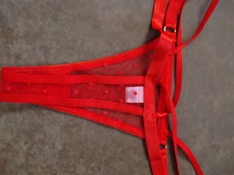 Crimson Polka Dot Mesh Lingerie Set Naughtytrove