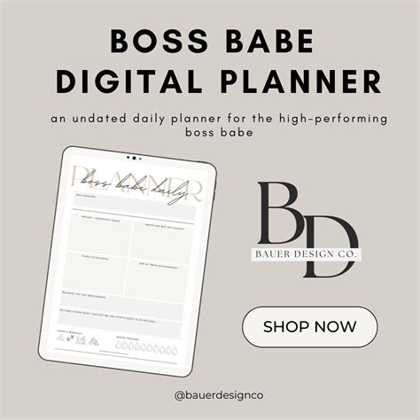 Boss Babe Daily Planner Printable Etsy